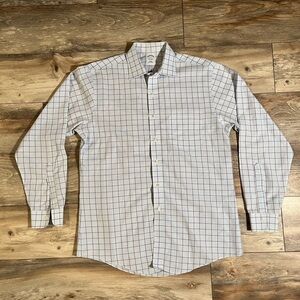 Brooks Brothers White and Blue Checkered Shirt
